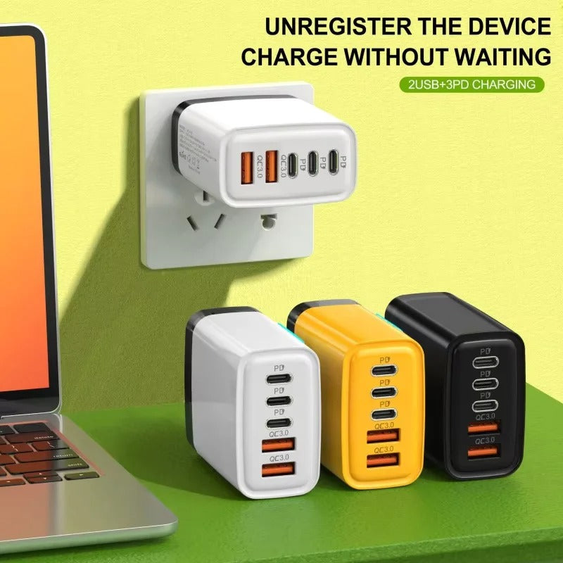 ⚡⚡ VoltForge 240W ⚡⚡ Caricatore Universale 5 Porte PD+QC3.0